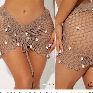 Fashion Nova Tan Crochet Swim Coverup